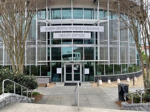 Photo of the exterior of the Stamps Health Services building.