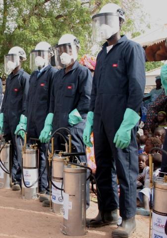 Spraying to prevent malaria