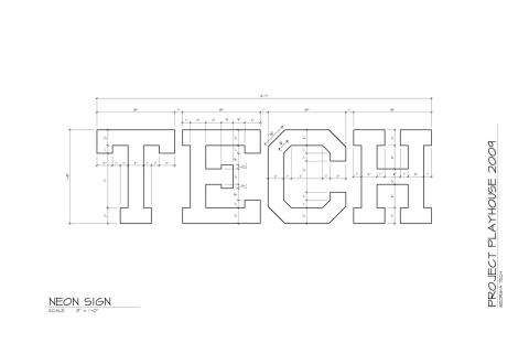 Tech Tower Letters Drawing
