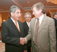 President of Costa Rica greets Donald Ratliff, SCL Executive Director