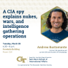 Event flyer showing the event title, date, time, and location along with a headshot of the speaker.