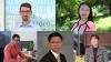 Composite image of 5 faculty members. Top: Brendan Saltaformaggio, Fan Zhang. Bottom: Saman Zonouz, Chuck Zhang, Iris Tien