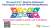 A graphic promoting the upcoming HP Well-Being Retreat and the 8 Dimensions of Wellness, with a QR code linking to a digital download of a flyer with more information