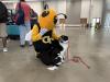 Buzz pets a therapy dog