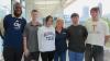 Inaugural Squarepoint Foundation scholars (l to r) Patrick Azu, Aidan Connolly, Jessie Xu, SCI Associate Chair Mary Hudachek-Buswell, Daniel Lin, and Joseph Orofino.