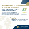 Event flyer featuring the event title, location, date, time, and names of the presenters.