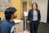 Beatriz Rodriguez with student assistant Parth Gandhi