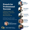 Event flyer featuring the event title, location, date, time, and headshots of the speakers.