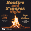 A flyer for the HP bonfire night on October 23rd, 2023.