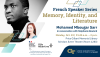Event flyer featuring the event title, location, date, time, and headshot of the speaker.
