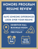 HP resume review flyer fall 2023