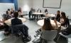 Microsoft Chairman and CEO Satya Nadella participated in a student roundtable discussion before receiving an honorary Ph.D. from Georgia Tech during a ceremony inside the John Lewis Student Center's Atlantic Theater Thursday. 