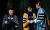 Microsoft Chairman and CEO Satya Nadella received an honorary Ph.D. during a ceremony inside the John Lewis Student Center's Atlantic Theater Thursday. 