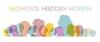 Colorful graphic outlines for Women's History Month