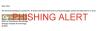 Phishing message with red watermarked words 'Phishing Alert'