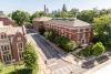 An aerial photo of one of the Ivan Allen College of Liberal Arts buildings on Georgia Tech's campus.