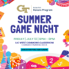 A flyer for the Honors Program summer game night on July 12th, 2024 from 6pm to 8pm.