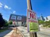 No parking sign on Fowler Street at Georgia Tech prior to the June 27 presidential debate in Atlanta, Georgia