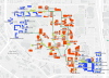 Map of buildings affected by chilled water outage.