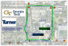 map of detour for construction during milling and paving on Centennial Park Drive