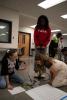 Students at Jones Middle School in Gwinnett County test the cradle they designed during the "Carnival Tycoon" design challenge.  "Carnival Tycoon" is the 6th grade portion of Georgia Tech's STEM-ID curriculum.