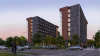 rendering of new residence hall northwest corner of campus