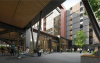 image of new residence hall, close up of exterior