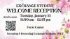 Event graphic for Exchange Student Welcome Reception on January 21, 2025.