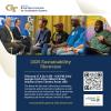 Event flyer featuring an image montage of speakers and panelists from 2024 showcase. Date and time information, as well as a QR code to the event web page are included.