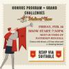 Flyer for the spring 2025 Honors Program/Grand Challenges trip to Medieval Times