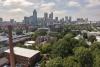 Drone photos of campus and Atlanta skyline