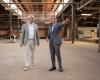 President Angel Cabrera and Assoc Vice Provost for the Arts Jason Freeman tour the old Randall Brother's building which is part of the new Creative Quarter 