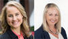 Two headshots of smiling blonde women