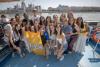 Student group on the boat in Budapest