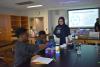 Students participating in science experiment during STEAM Workshop on the Atlanta campus.