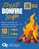 A flyer for the JMHP bonfire night on October 10th, 2025.  