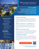 view from above of buildings on Columbia's campus, images of students graduating, text describing the program