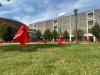 The Red Flag Campaign display on Texas Instrument Plaza