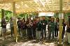 The Building for Equity and Sustainability undergraduate research class celebrates the opening of the outdoor classroom that they designed and built with the West Atlanta Watershed Alliance in Bush Mountain (April 14, 2025) Credit: SCoRE