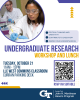 A flyer promoting the undergrad research workshop and lunch on October 21st, 2025.