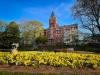 Flowers in front of Tech Tower