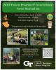 A flyer promoting the John H. Martinson Honors Program tree planting volunteering. Shows a group of JMHP students from previous events planting trees in green vests.
