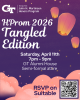 The John H. Martinson Honors Program HProm event flyer showing a purple background with stars and paper lanterns. 