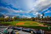 Rainbow over Mac Nease Baseball Park at Russ Chandler Stadium