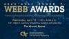Graphic showing information on the 2026 Roger P. Webb Awards.