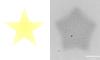 A yellow star shape is shown next to a microscope image of an artificial cell colony that has been directed to form the shape of a star.