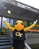 Buzz in front of the entrance of the GT Atrium.