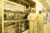 Researchers in clean room