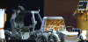 Close up of models of lunar rovers