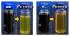 Photographs illustrating the distinct color change upon fractionation of crude oils via PAN membrane.